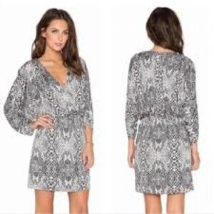 Parker by Revolve White and Black Snakeskin Printed Catalina Mini Dress in Draco